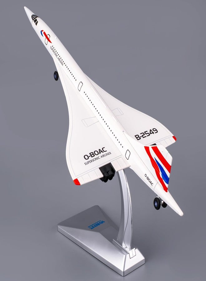 BDTCTK 1/168 Concorde Supersonic Airliner Model Airplane Toys, Zinc Alloy Diecast Toy Cars with Sounds and Lights Vehicles for Kids Boy Girl Gift (White) - Image 1